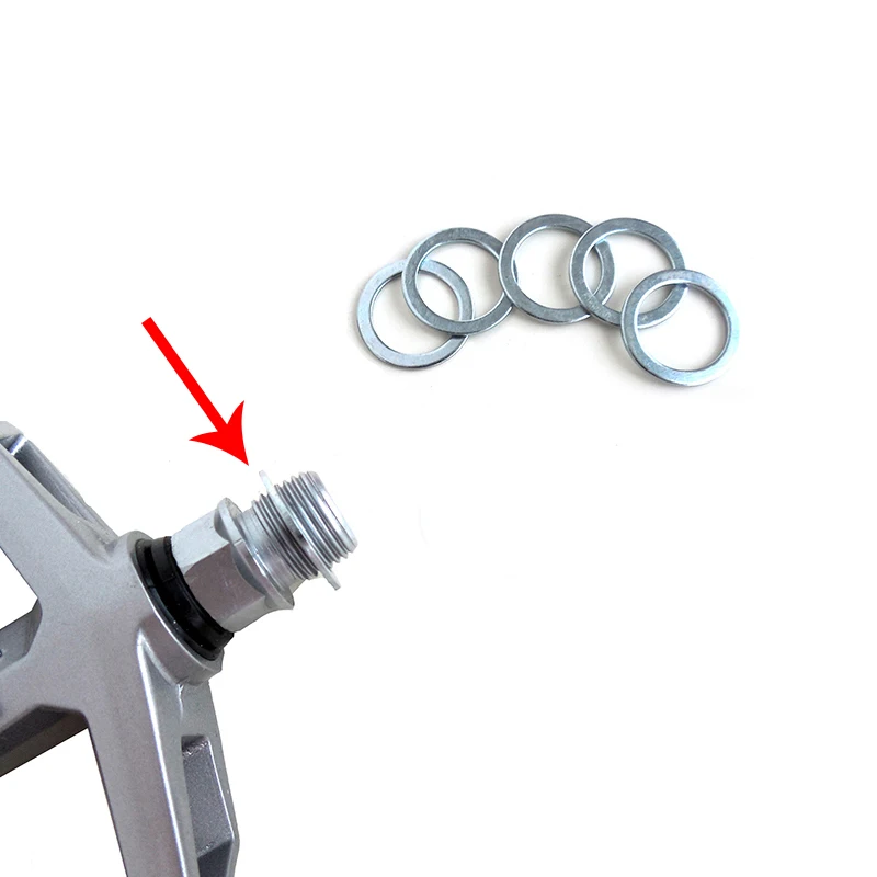 MUQZI 4PCS Bicycle Pedal Axis Washer Silver Bike Crank Gasket Pedal