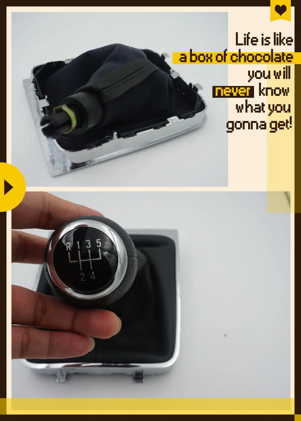 

free shipping For For VW Passat B6 2006 2007 2008 2009 2010 2011 New 5 Speed Car Gear Shift Knob With Leather Boot 3C0711113