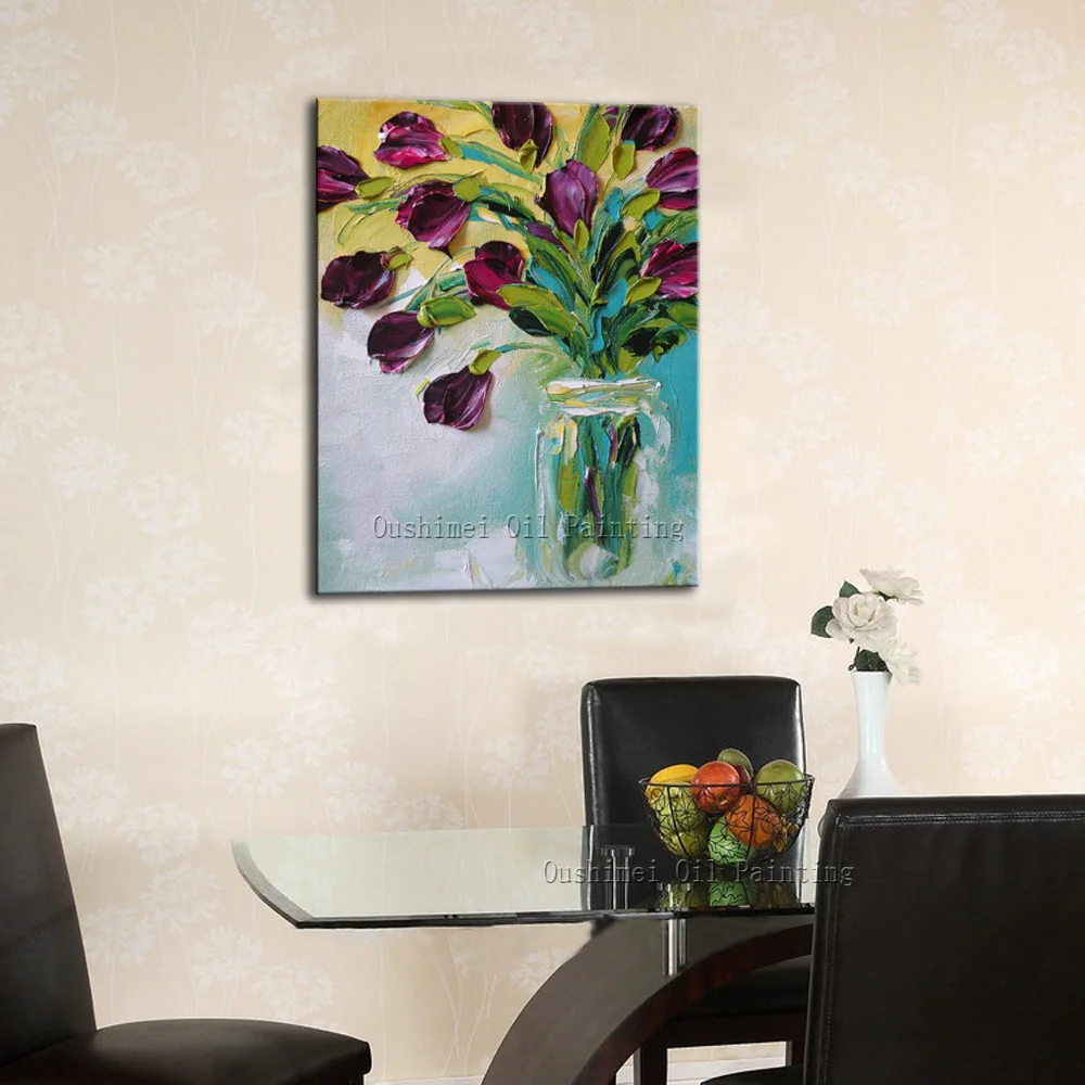 

High Skills Artist Handmade Good Quality Abstract Flower Oil Painting On Canvas Hand-painted Modern Abstract Flower Artworks