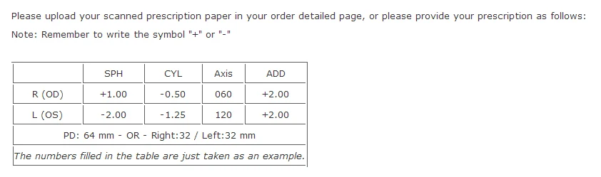 how to measure the optometry list 1