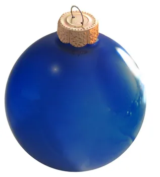 

Customized Accept - Bauble Ornaments Christmas Xmas Tree Glass Balls Decoration 80mm Cobalt Blue Ball Ornament - Pearl