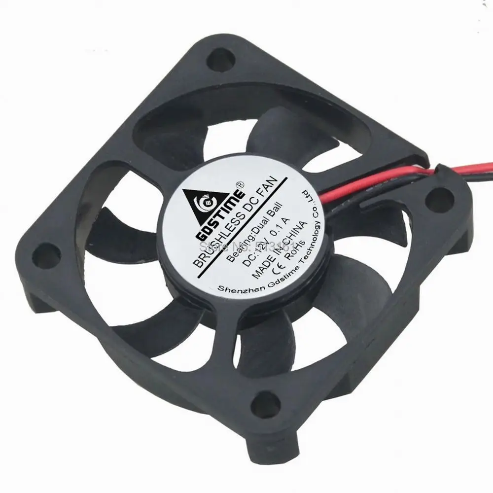 5pcs//lot Gdstime 2Pin DC 12V 5cm Computer Cooling Fan 2Pin 5010 50mm 50x50x10mm