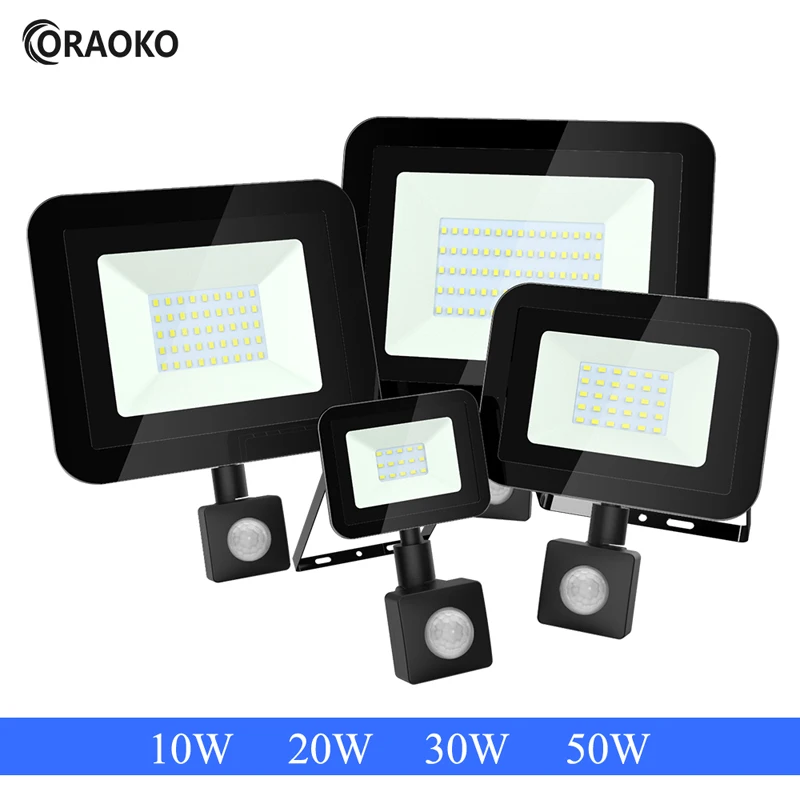 

LED Motion Sensor Flood Light 10w 20w 30w 50W Outdoor Work Light Daylight 3000K/6000K Landscape LED Wall Light for Garage Garden