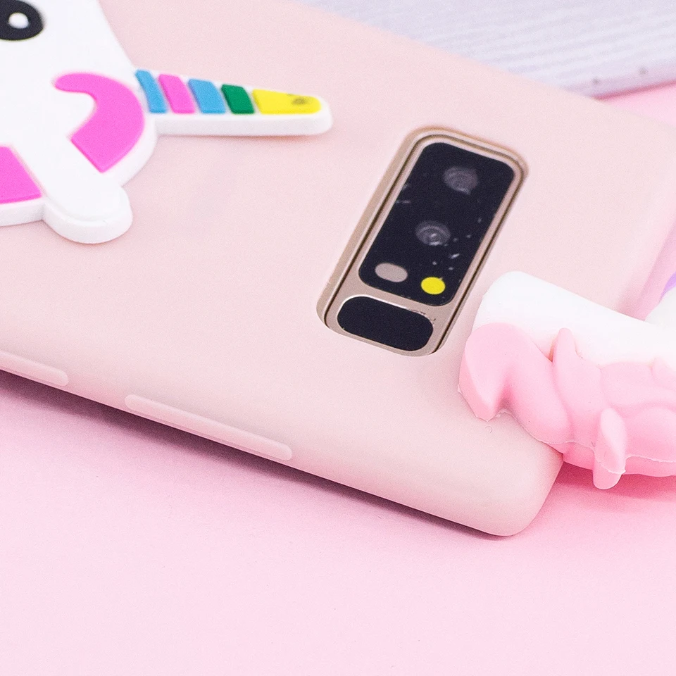 Милый 3D мультяшный Единорог для Samsung S6 S7 edge S8 Plus A3 A5 A7 J3 J5 J7 2015 2016 2017 Мягкий ТПУ