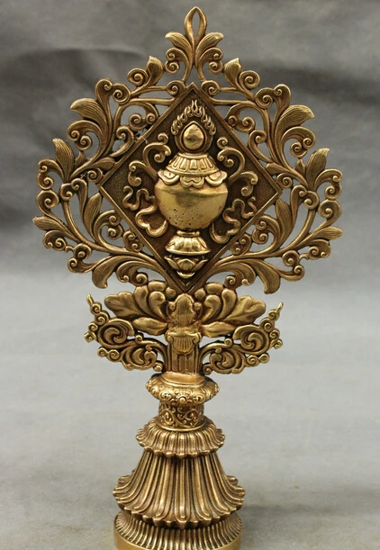 

JP S62 12" Tibet Tibetan Brass Buddhism Temple FengShui Vajra Auspicious Smybol Statue B0403