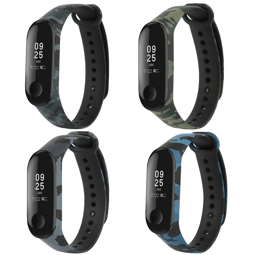 Для Xiaomi Mi Band 3 ремешок Камуфляж Водонепроницаемый Браслет замена Смарт браслет