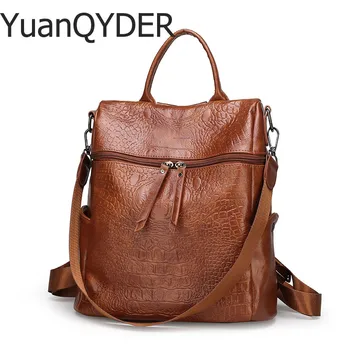 

Fashion Crocodile Pattern Women Backpack 2019 New Anti-theft Travel Back Pack Youth Girl Backbag Casual Daypacks Mochila Female