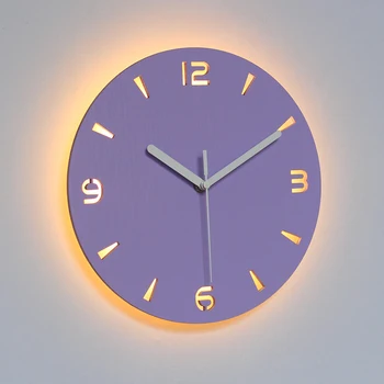 

LED Wall Clock Modern Design Clocks Backlight Watch Silent Home Kitchen Office Cafe Decoration Wall Clocks Brief Abstract Z113