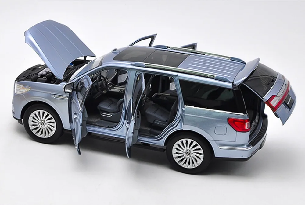 1:18 литая модель для Lincoln Navigator 2018 светло голубой роскошный SUV оригинальная