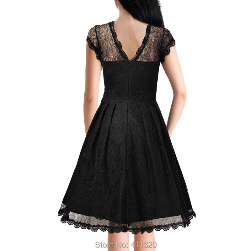 Black Lace A-Line Dress