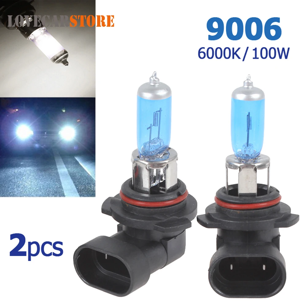 2pcs! 12V 9006 100W High Power Auto HOD Xenon Gas Halogen Lamp 6000K