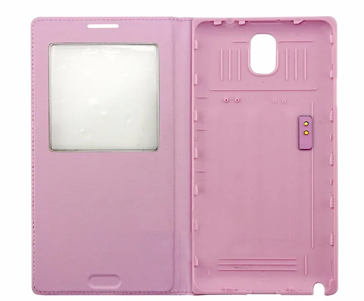 Auto Sleep Wake Flip Cover Smart Touch View Shell With Chip Original Leather Case For Samsung Galaxy Note 3 Note3 N9000 N9005 cute samsung phone case