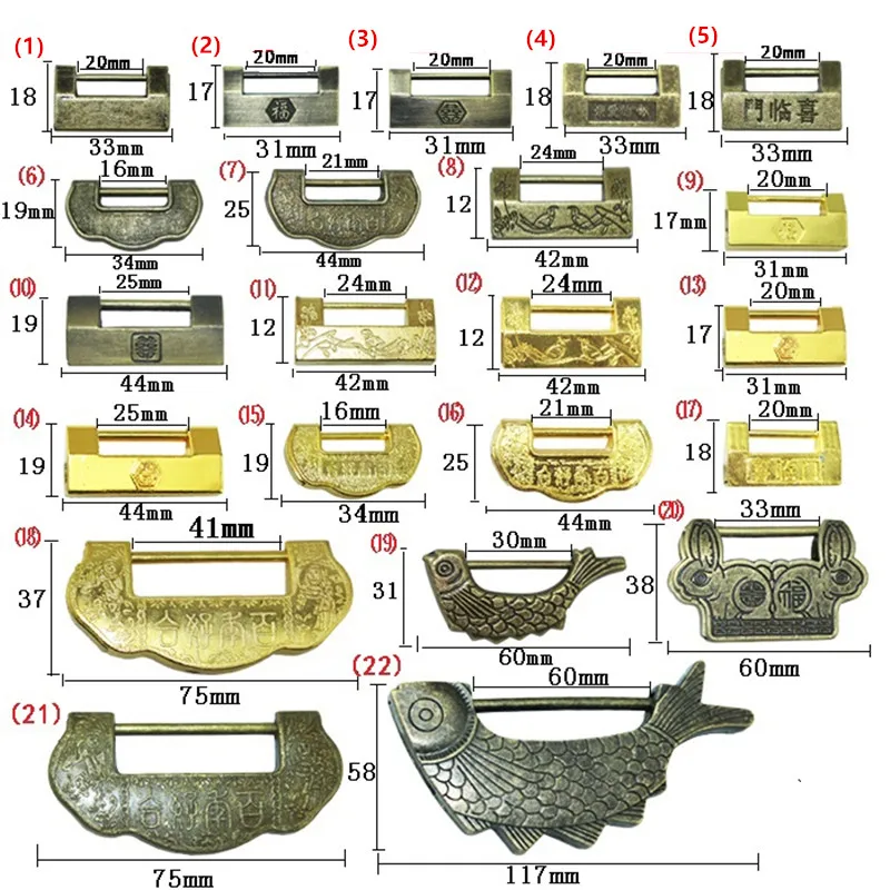 

Vintage Alloy Old Lock Birds Flower Fish Padlock Wooden Box Antique Keyed Padlock Lock,Suitcase Drawer Cabinet Hardware,1Set