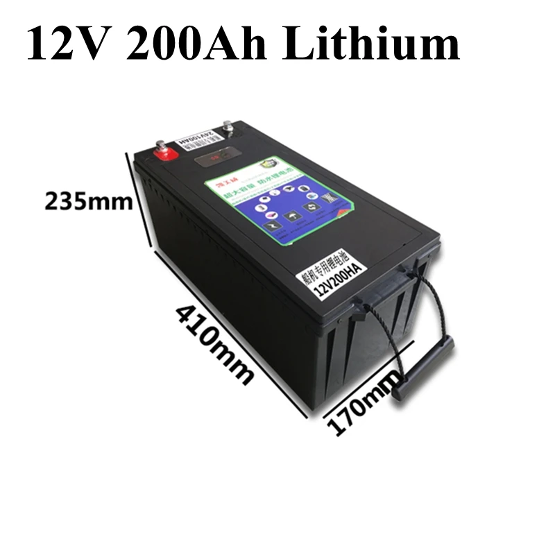 12,8 v Lifepo4 12v 200ah литиевая батарея для дома с солнечной панелью на колесах для кемпинга, караван, солнечная система, тележка для гольфа+ зарядное устройство