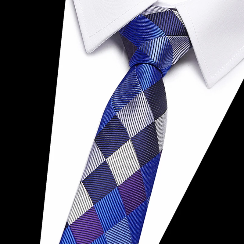 

2018 new classic plaid mens luxury silk men ties checked Geometric formal business Tie wedding british cravatte 7.5cm necktie