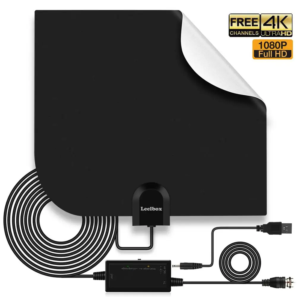 

80 Miles 1080P Indoor Digital TV Antenna Signal Receiver Amplifier TV Radius Leelbox Antena HDTV for free local channels