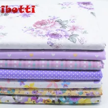 7 шт., 50x50 см, Новое поступление, фиолетовая Цветочная серия, хлопок, ткань для шитья, тильда, кукольная ткань, сделай сам, лоскутное шитье, текстильная ткань