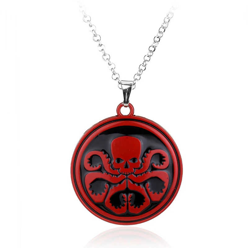 

AVENGERS AGENTS OF S.H.I.E.L.D HYDRA RED LOGO SYMBOL PENDANT NECKLACE HAIL HYDRA