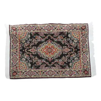 

FBIL-Doll House Miniature Furniture Floor Rug Carpet for Interior Modelling 9.45 x 5.91 inch---Black