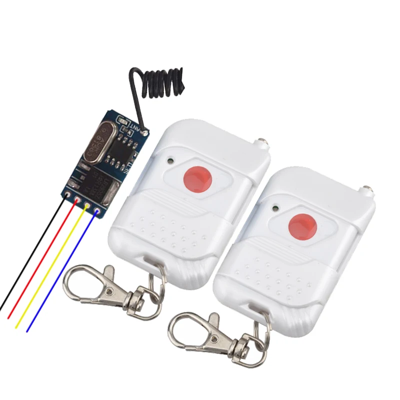 

Wireless Micro Remote Control Switch Mini Receiver 3.5v 3.7v 4.5v 5v 6v 7.4v 8.4v 9v 12v Wide voltage Receiver Transmitter