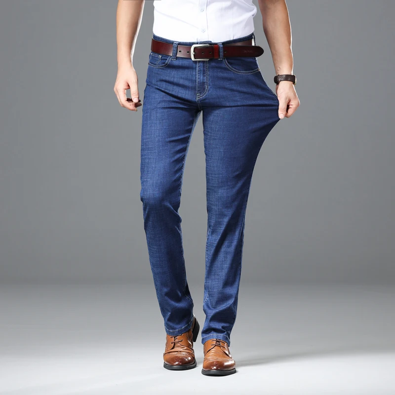 Плотные джинсы для осени и зимы, мужские прямые брюки, классические джинсы, мужские джинсы, эластичные модные брюки с тяжелым весом