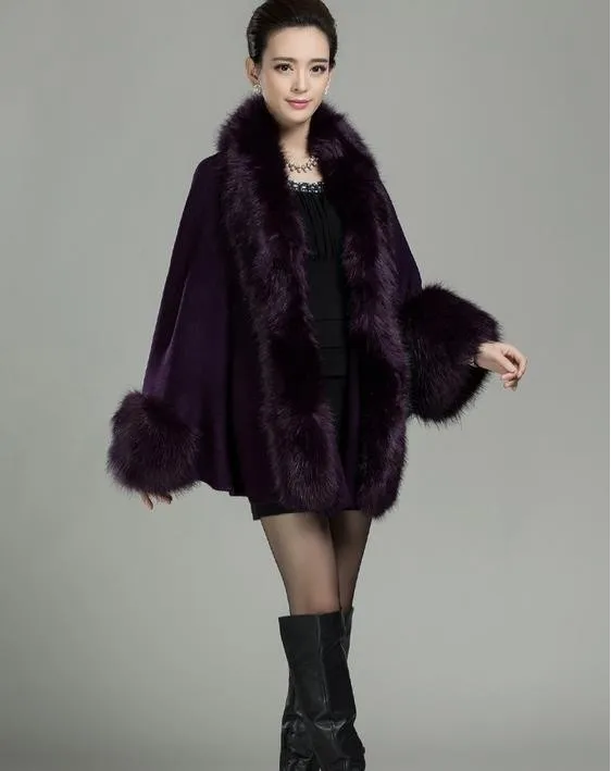Женские пальто, шаль, куртки, верхняя одежда из искусственного меха, новинка, Осень-зима, модная меховая шаль с v-образным вырезом, кардиган, вязаная накидка, пальто, куртка