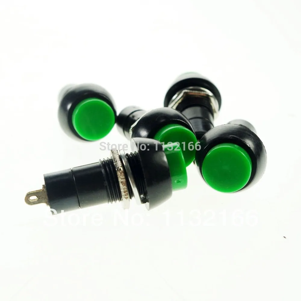 

12mm Hole Green NO 2 Pin SPST Momentary Push Button Switch