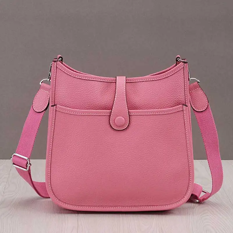 LOYOMA, натуральная кожа, женская сумка-мешок, корова, настоящая кожа, сумки на плечо, Дамская ручная сумка, маленький кошелек с шарфом - Цвет: 28cm Pink
