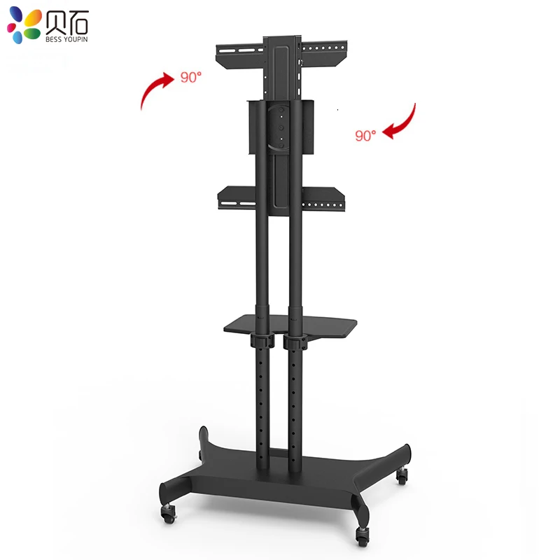 المحمول التلفزيون عربة قطب التلفزيون الطابق حامل جبل المنزل عرض التلفزيون عربة ل 32-65 \