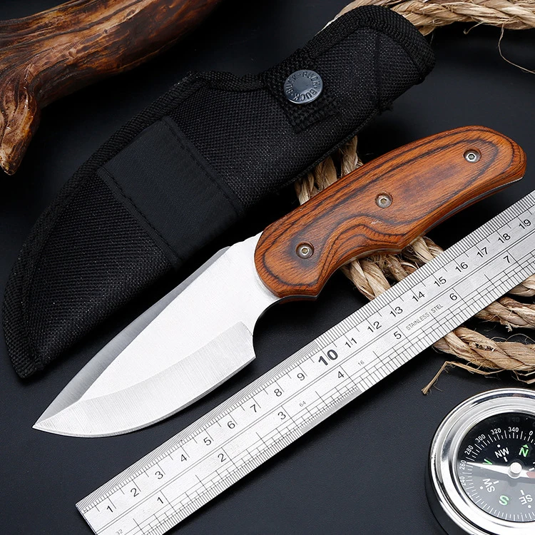 

Top Quality 57-58RHC 7CR17MOV Small Straight Camping Survival Knife Outdoor Steel Knife Hunting knives Tools SDIYABEIZ