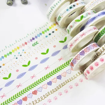 

8mm*10m Cute Japanese Masking Washi Tape DIY Hand Account Paper Stickers Stationery Tape 1pc