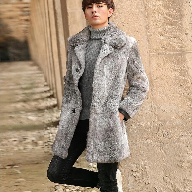 Discount Winter Overcoats For Men Real Fur Coat From Nature Full Pelt Rabbit Furs Fashion Turn-down Collar Outerwear Rabbit Jackets 2018 9 Discount Winter Overcoats For Men Real Fur Coat From Nature Full Pelt Rabbit Furs Fashion Turn-down Collar Outerwear Rabbit Jackets 2018 9