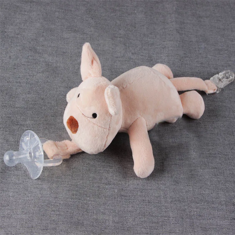 Baby Cartoon Animal Pacifier Infant Cute Plush Nipple Soother Training Toys Kids Soother Nipple Dog Lion Pacifier Clip T0713 (6)