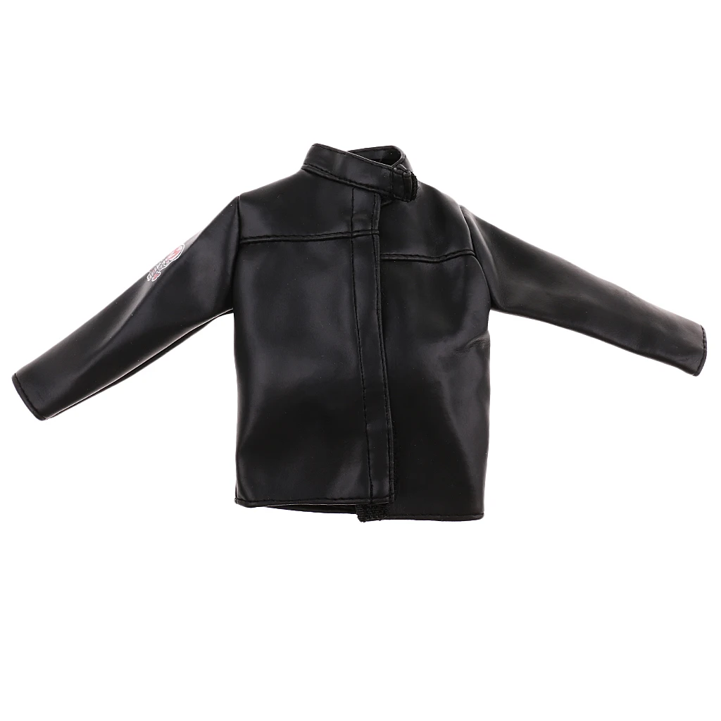 1:6 Черная куртка из искусственной кожи пальто Одежда для 12 дюймов мужской Фигурки игрушки