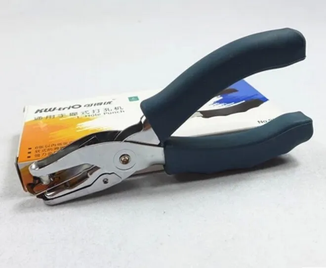 Премиум резиновая ручка перфоратор одиночный высокого качества Дырокол может пробить бумагу кожа горячая KW-TRIO 97B0