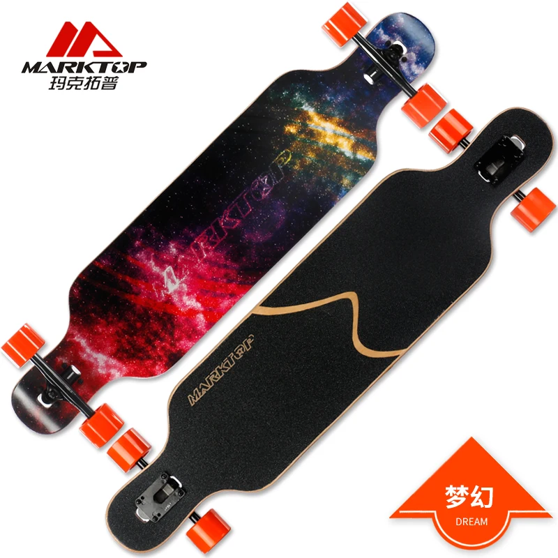 

MARKTOP Professional Complete Longboard Skateboard 41"x9.25" 8 layers Canadian Maple Four Wheels Cruiser Street Deck Skate Board