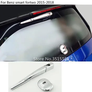 

car styling rear glass wiper back nozzle cover frame trim tail window trim 4pcs For Benz smart fortwo 2015 2016 2017 2018