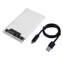 Внешний 6 Гбит/с прозрачный 2.5 дюймов SATA Тип-C SATA 3.0 жесткий диск SSD HDD диск случае коробка Поддержка 2 ТБ HDD SSD