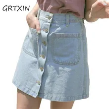Новые женские летние джинсовые юбки модные юбки с высокой талией плюс размер джинсовая мини-юбка высокого качества синяя дешевая сексуальная юбка, суженная книзу