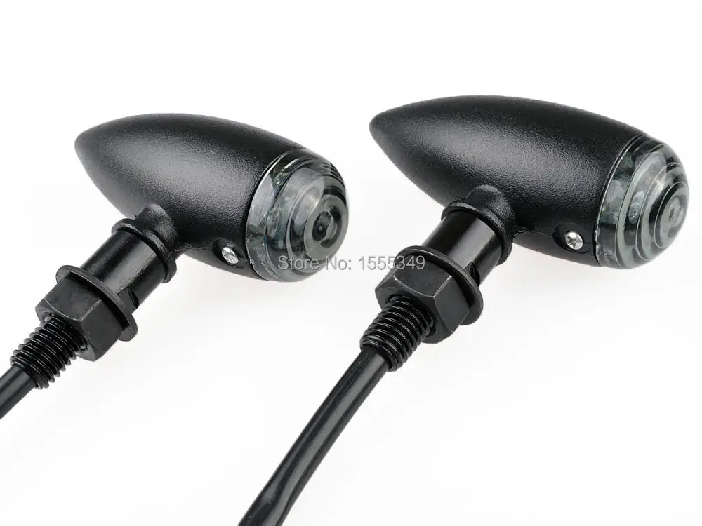 4x черный корпус 12 В мотоциклетные пули поворотники индикаторы для Harley Dyna Bobber Chopper Sportster Honda Yamaha Kawasaki