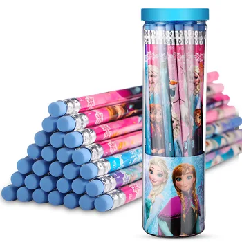 

30pcs Disney Frozen Barrel Cartoon Elsa Anna pencils for school Writing School supplies kids pencil