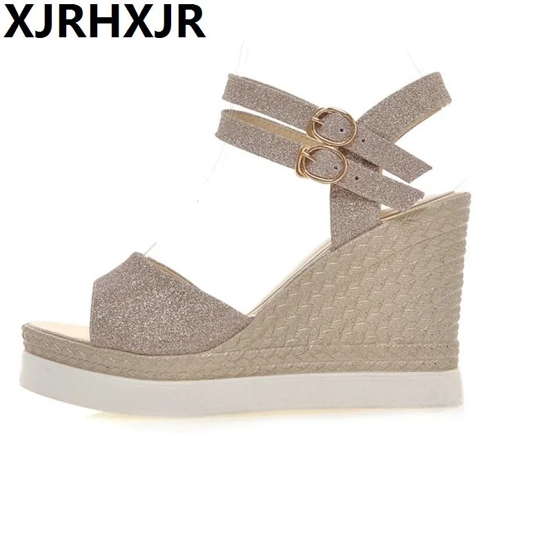 

New Fashion Women Sandals Summer Open Toe Shoes Gladiator High Heels Female Sweet Wedges Platforms Shoes