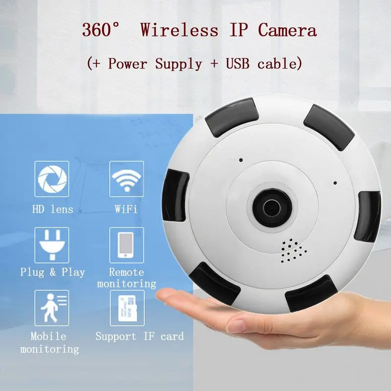1080P HD Mini 360 Degree Panoramic Wifi Wireless IP Camera Fisheye Night Vision