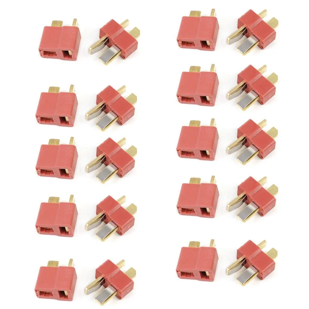 HOBBYMATE 10 Pairs T Plug Connectors Male Female Deans Style For RC LiPo Battery Pack ESC