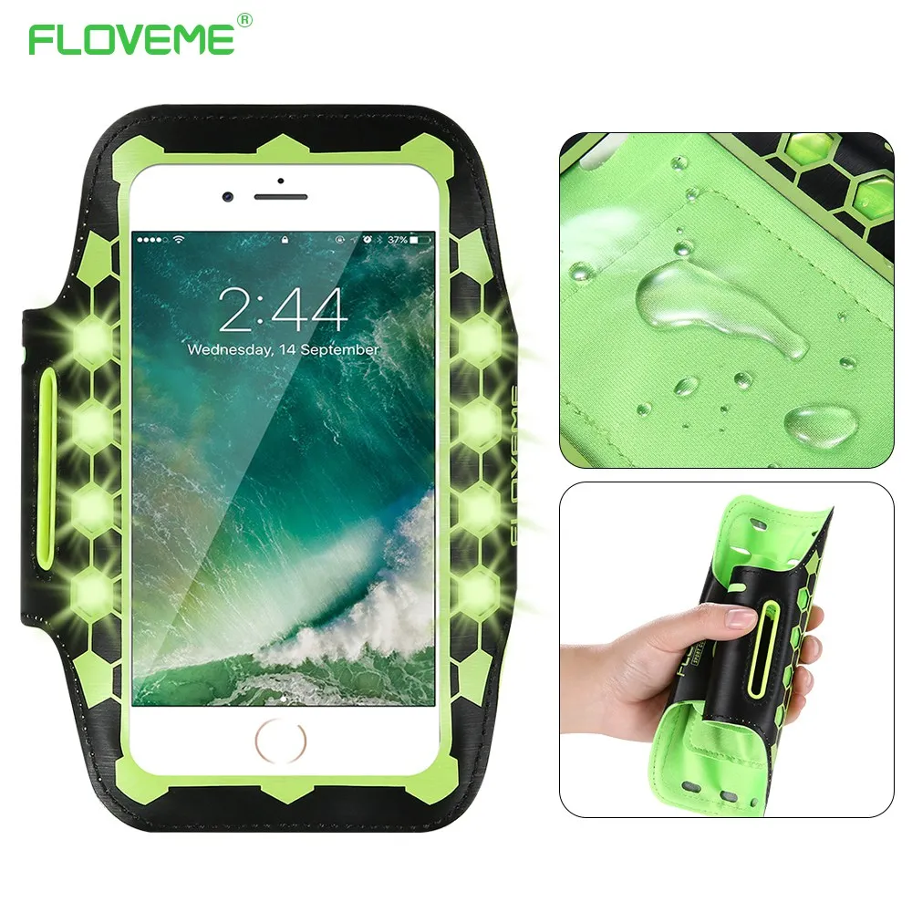 FLOVEME 5 дюймовый универсальный чехол для iPhone 6 6s 7 8 Plus с ремешком на руку бега