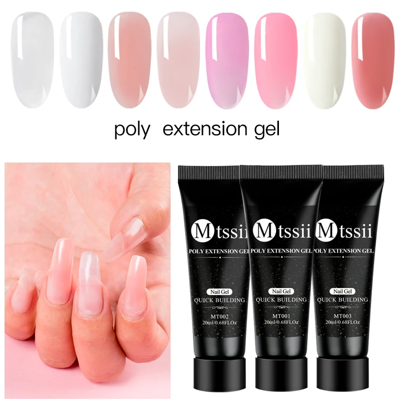 

Mtssii Poly Extension Gel Quick Building Gel Polish Clear Pink Nail Tips Builder UV Gel Nail Art Soak Off Nail Design Tools