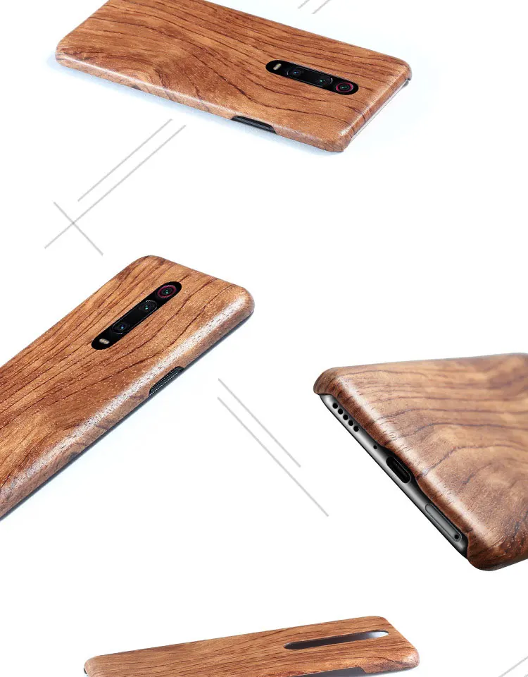 For Xiaomi 9T /9T Pro /K30/K20/ k20 Pro mi 10 Pro POCO F3 walnut Enony Bamboo Wood Rosewood MAHOGANY Wooden Back Case Cover