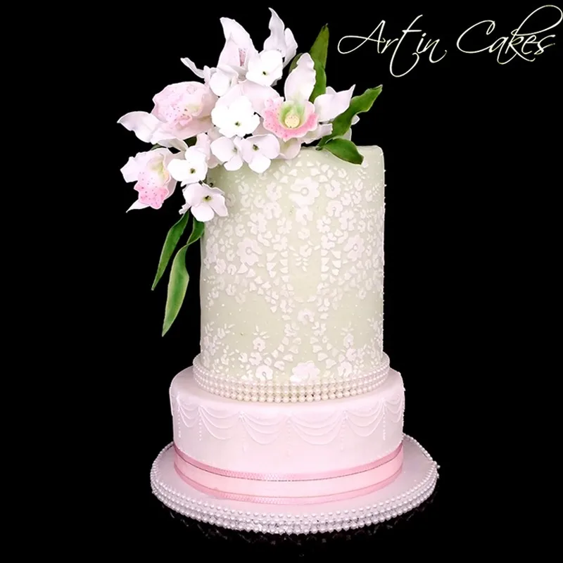 Yueyue сахарное ремесло цветок торт кружева трафарет украшения торта инструменты форма для торта украшения свадебного торта