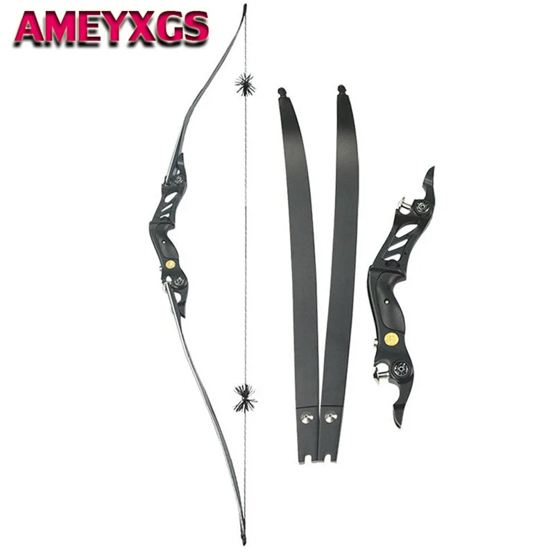 

60" 20-55Lbs Archery Takedown Recurve Bow Black American Hunting Bows Right Hand For Outdoor Camping Sports Shooting Accessories