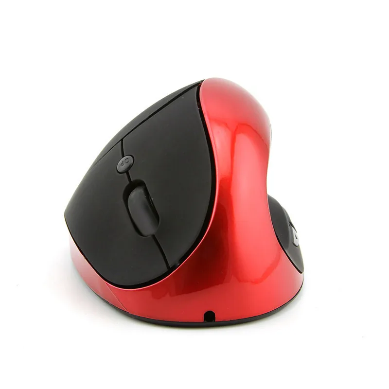 CHUYI перезаряжаемая беспроводная мышь, эргономичная Вертикальная игровая мышь Mause 1600 dpi, 6 кнопок, оптическая компьютерная USB мышь с ковриком для мыши - Цвет: Красный